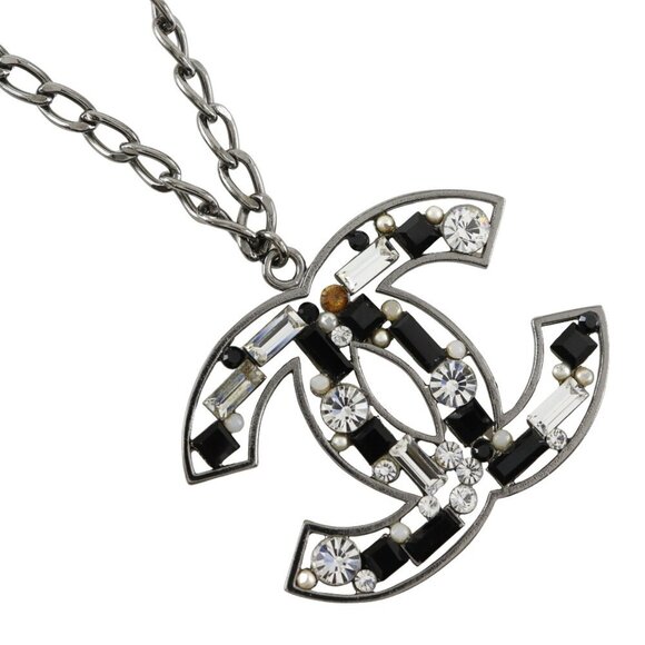 CHANEL Black Logo Necklace